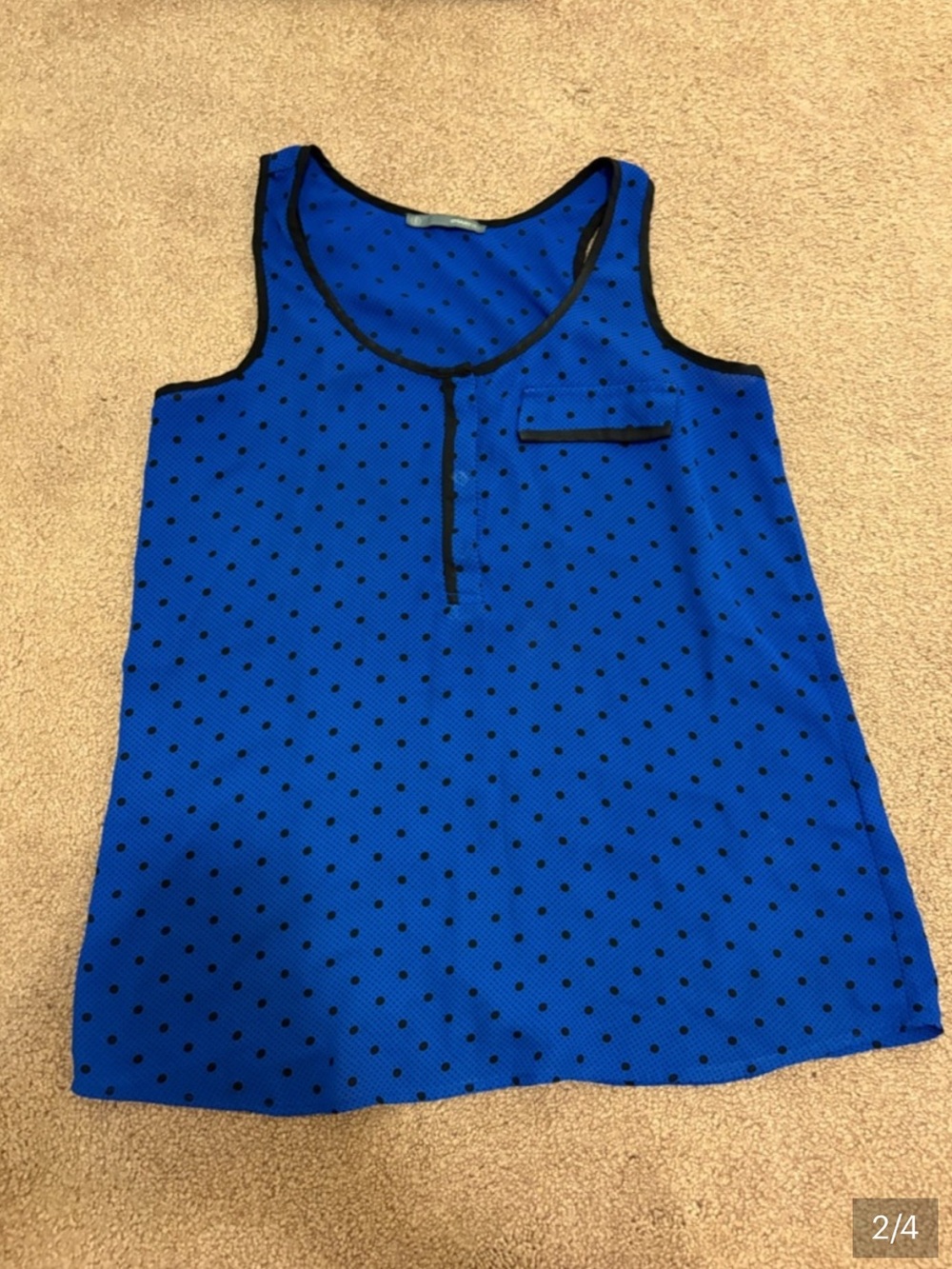 3 for $14 Smart Set Royal Blue Polka Dot Tank top size small